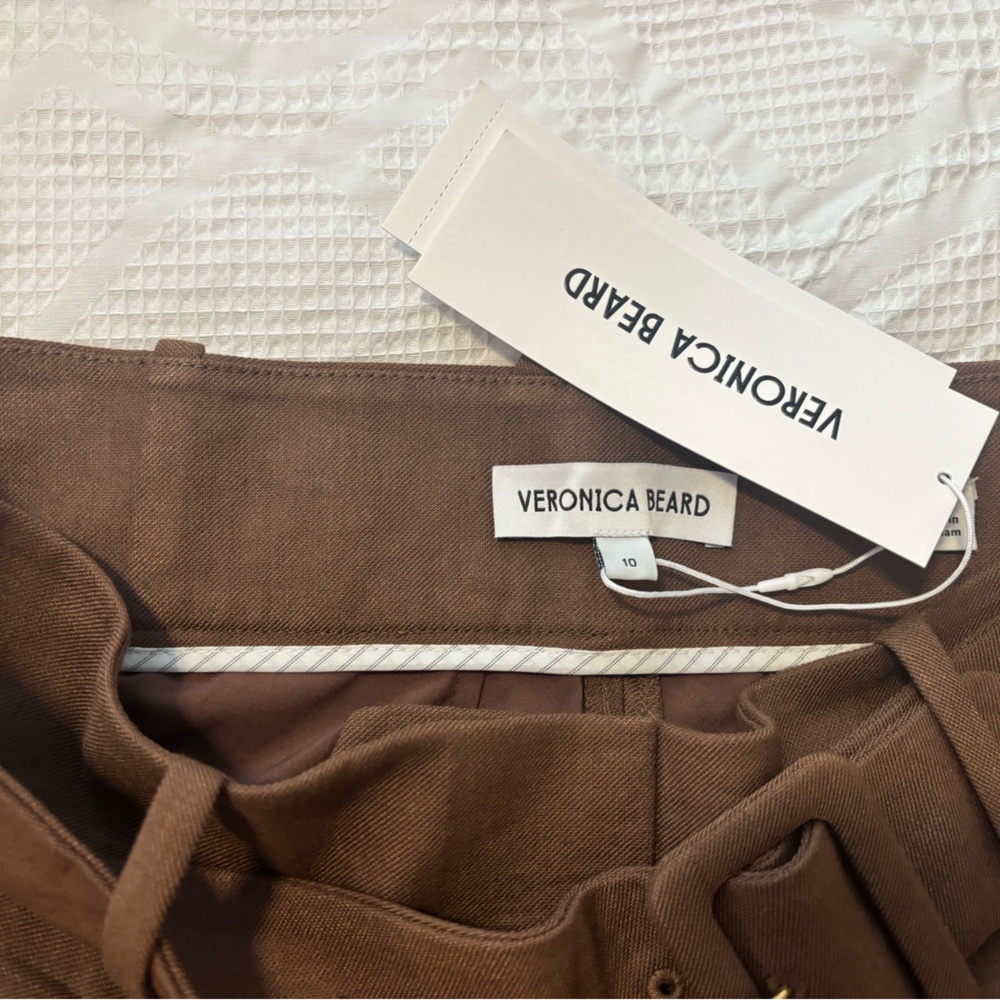 Veronica Beard Chocolate Belted Shorts - Picture 4 of 5